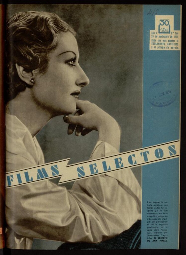 Miniatura de Films Selectos. 23 de noviembre de 1935, nº 266