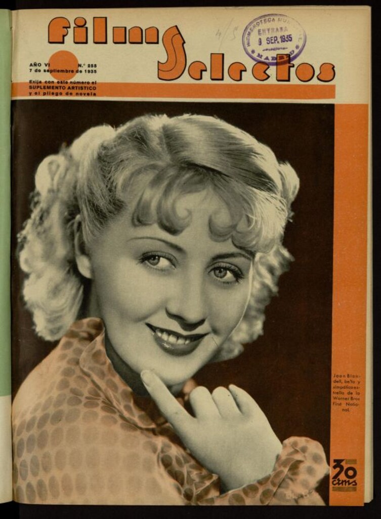 Miniatura de Films Selectos. 7 de septiembre de 1935, nº 255