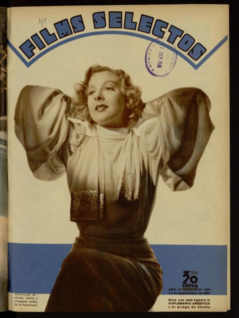 Miniatura de Films Selectos. 14 de septiembre de 1935, nº 256