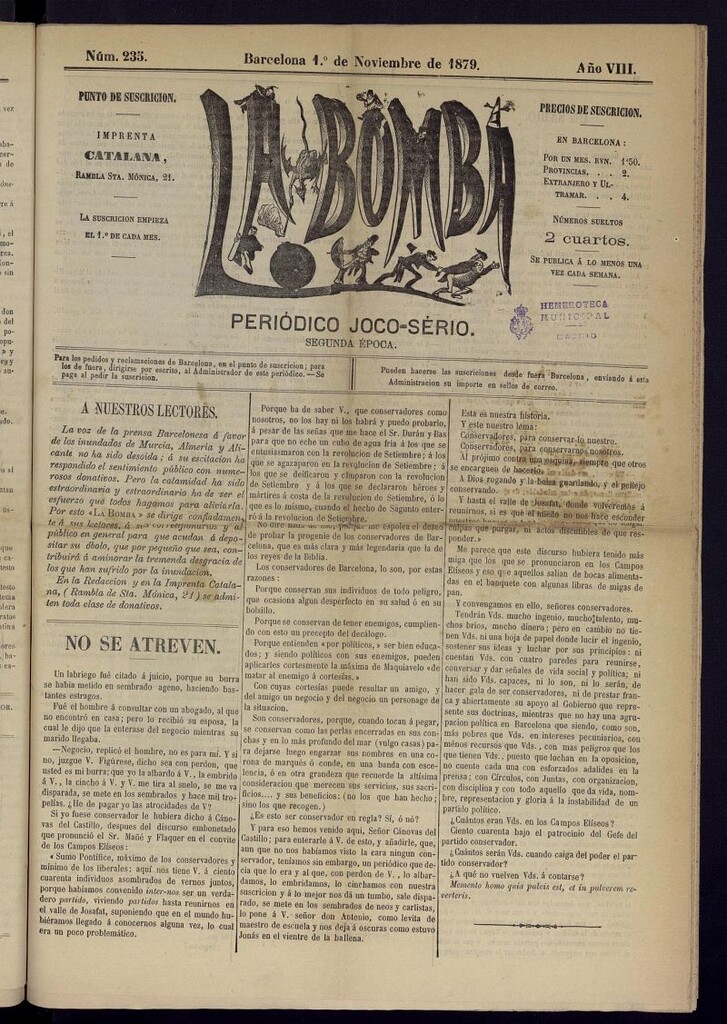Miniatura de La Bomba: periódico bilingüe joco-serio del 1 de noviembre de 1879, n 235