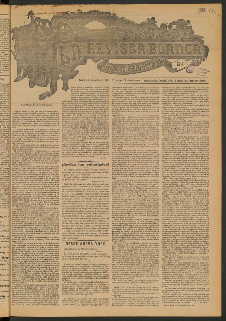 Miniatura de Suplemento a La Revista Blanca. Nº 129