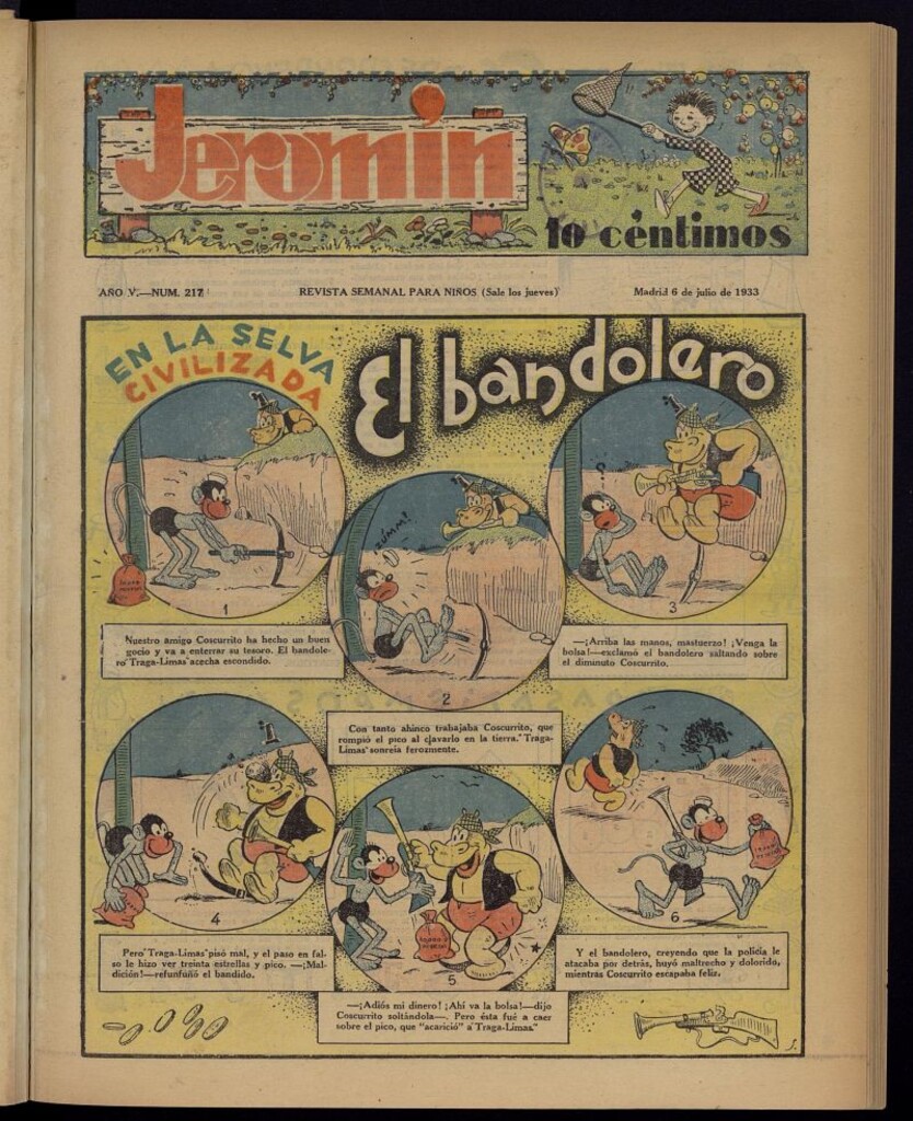 Miniatura de Jeromín : revista ilustrada para niños del 6 de julio de 1933, nº 217