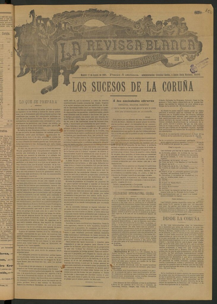 Miniatura de Suplemento a La Revista Blanca. Nº 118