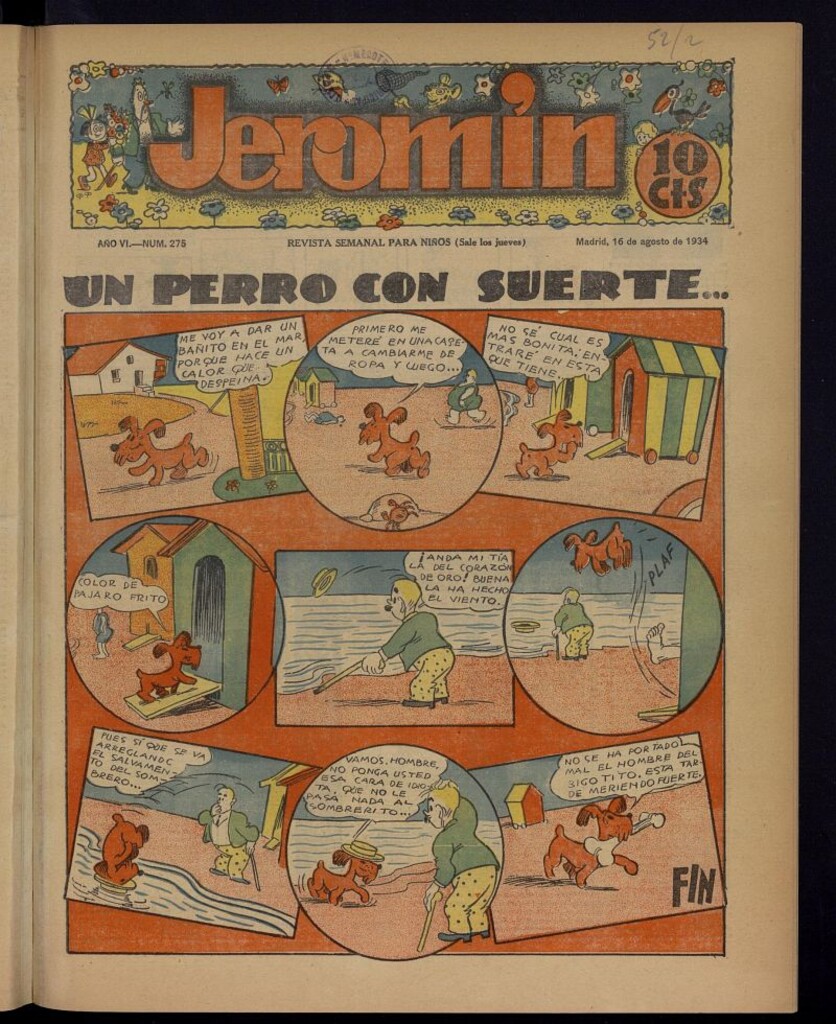 Miniatura de Jeromín : revista ilustrada para niños del 16 de agosto de 1934, nº 275