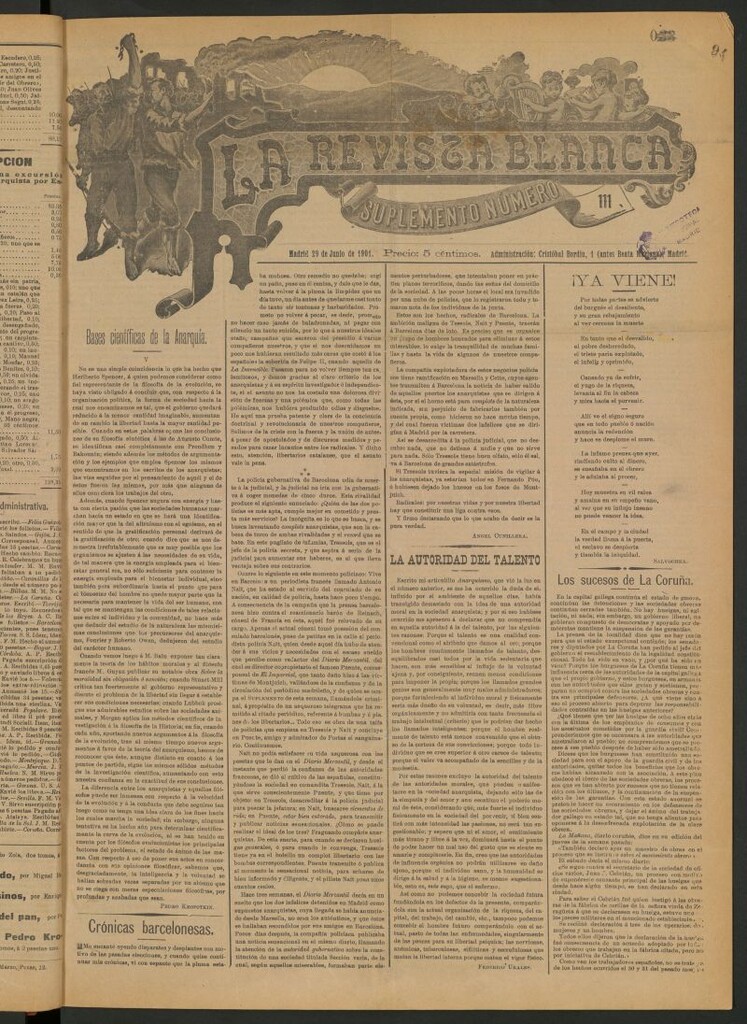 Miniatura de Suplemento a La Revista Blanca. Nº 111