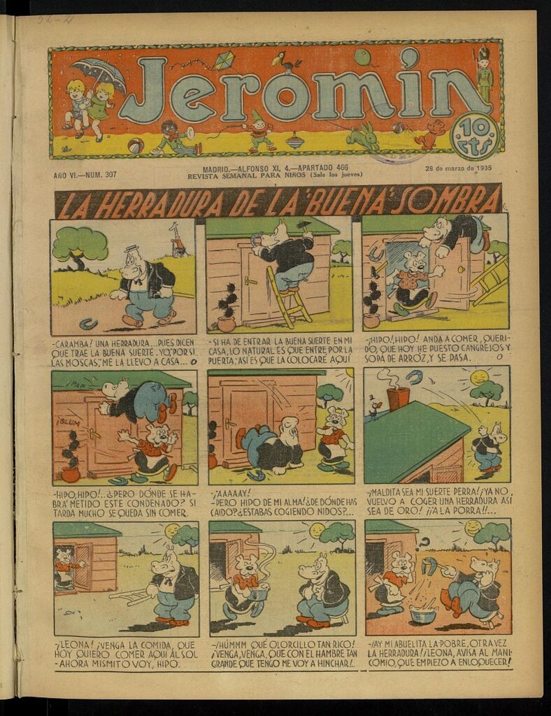 Miniatura de Jeromín : revista ilustrada para niños del 28 de marzo de 1935, nº 307