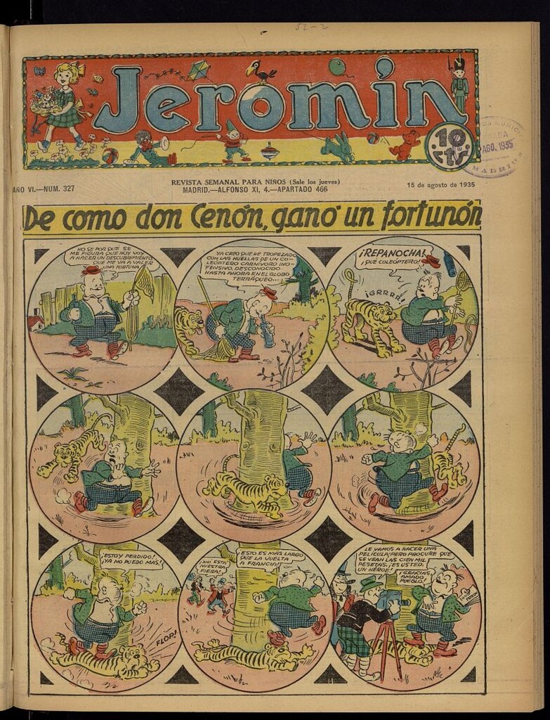 Miniatura de Jeromín : revista ilustrada para niños del 15 de agosto de 1935, nº 327