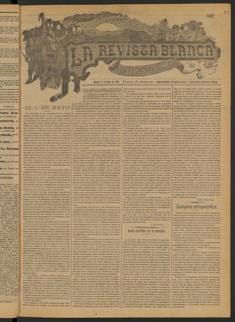 Miniatura de Suplemento a La Revista Blanca. Nº 102