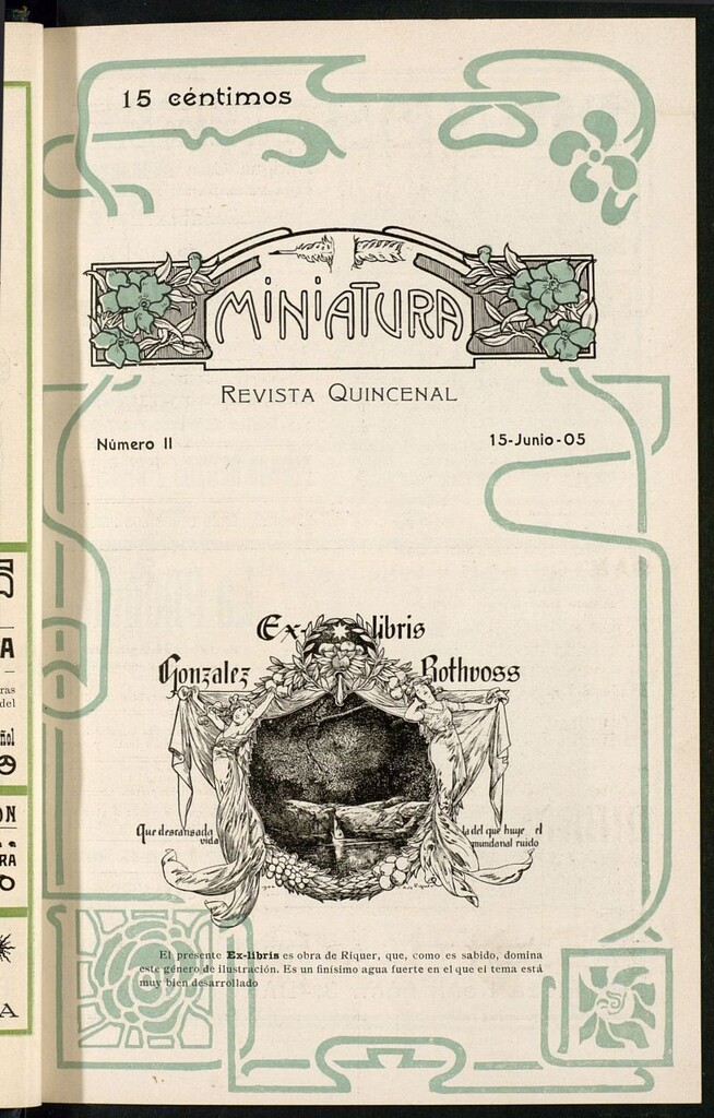 Miniatura de Miniatura: revista quincenal del 15 de junio de 1905. Nº 2