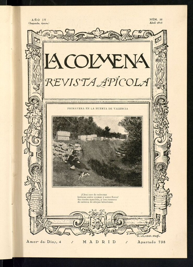 Miniatura de La Colmena : órgano de la Federación de Apicultores españoles establecida en la sección de apicultura de la Confederación Nacional Católico-Agraria. Nº 35