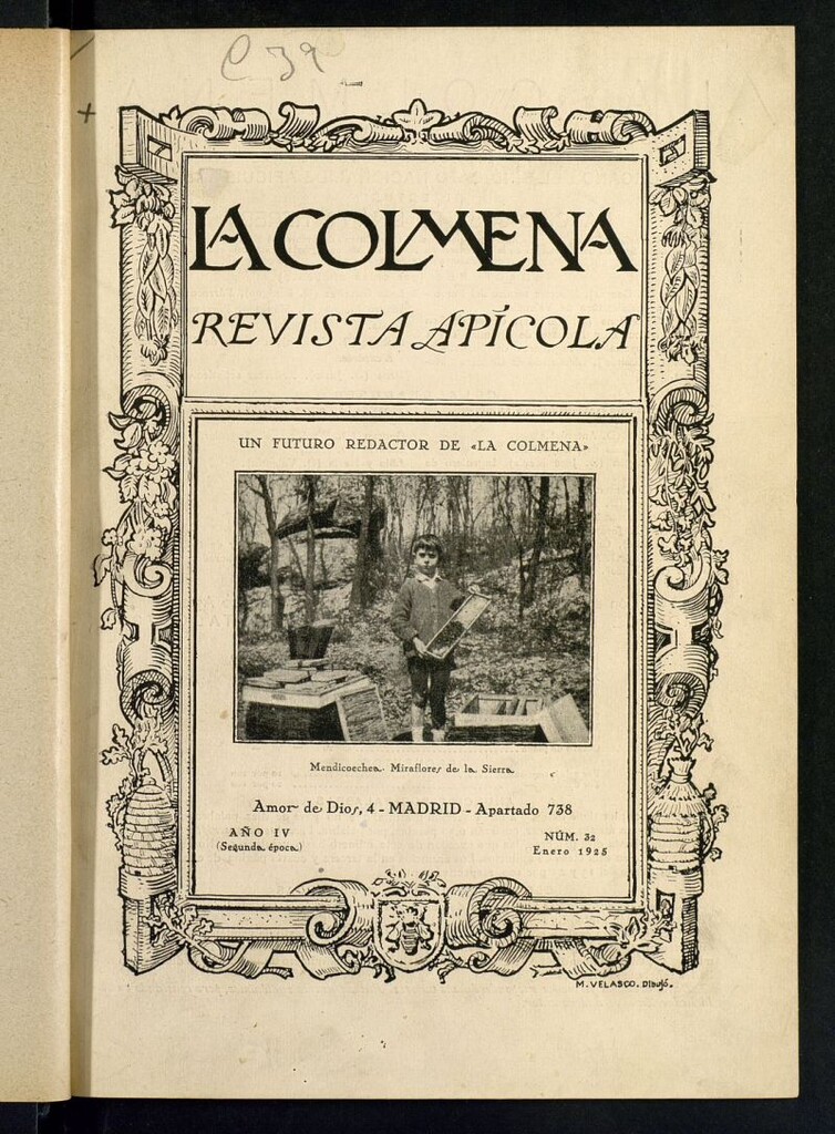 Miniatura de La Colmena : órgano de la Federación de Apicultores españoles establecida en la sección de apicultura de la Confederación Nacional Católico-Agraria. Nº 32