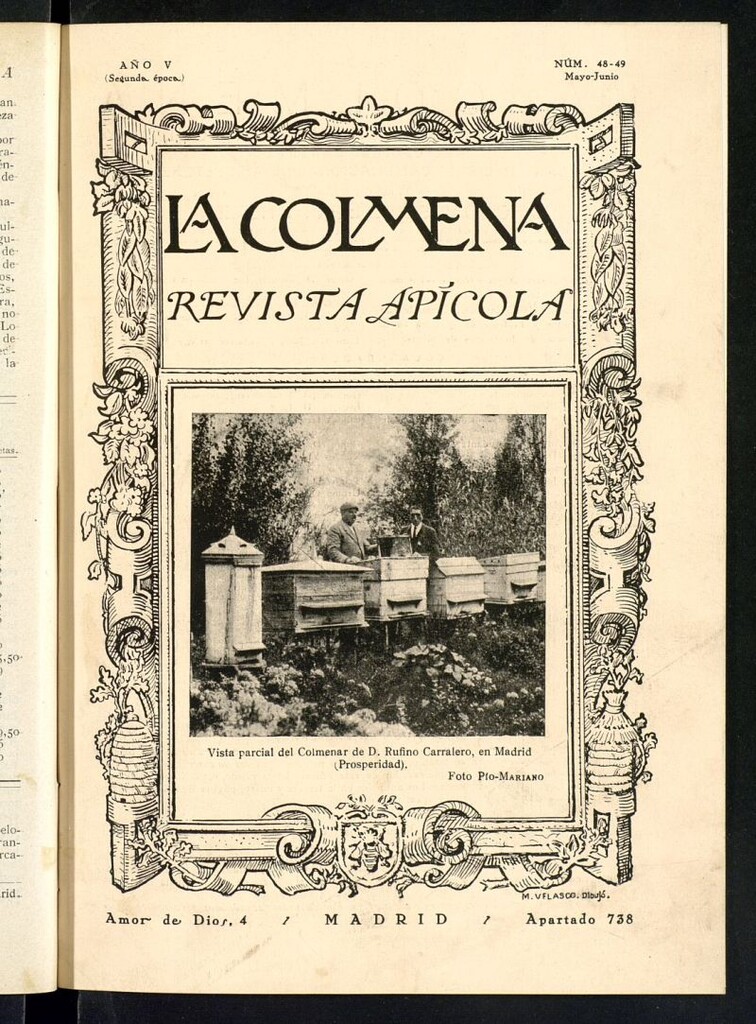 Miniatura de La Colmena : órgano de la Federación de Apicultores españoles establecida en la sección de apicultura de la Confederación Nacional Católico-Agraria. Nº 48-49