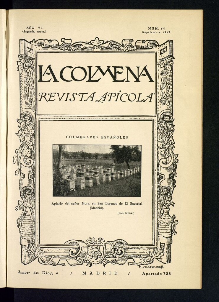 Miniatura de La Colmena : órgano de la Federación de Apicultores españoles establecida en la sección de apicultura de la Confederación Nacional Católico-Agraria. Nº 64