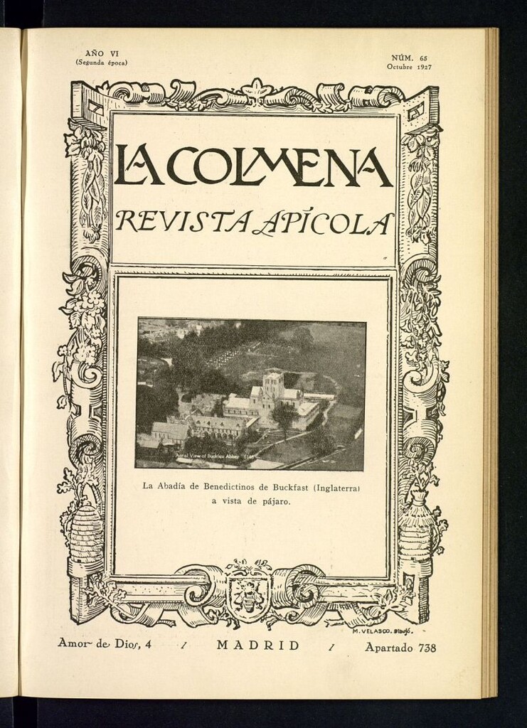 Miniatura de La Colmena : órgano de la Federación de Apicultores españoles establecida en la sección de apicultura de la Confederación Nacional Católico-Agraria. Nº 65