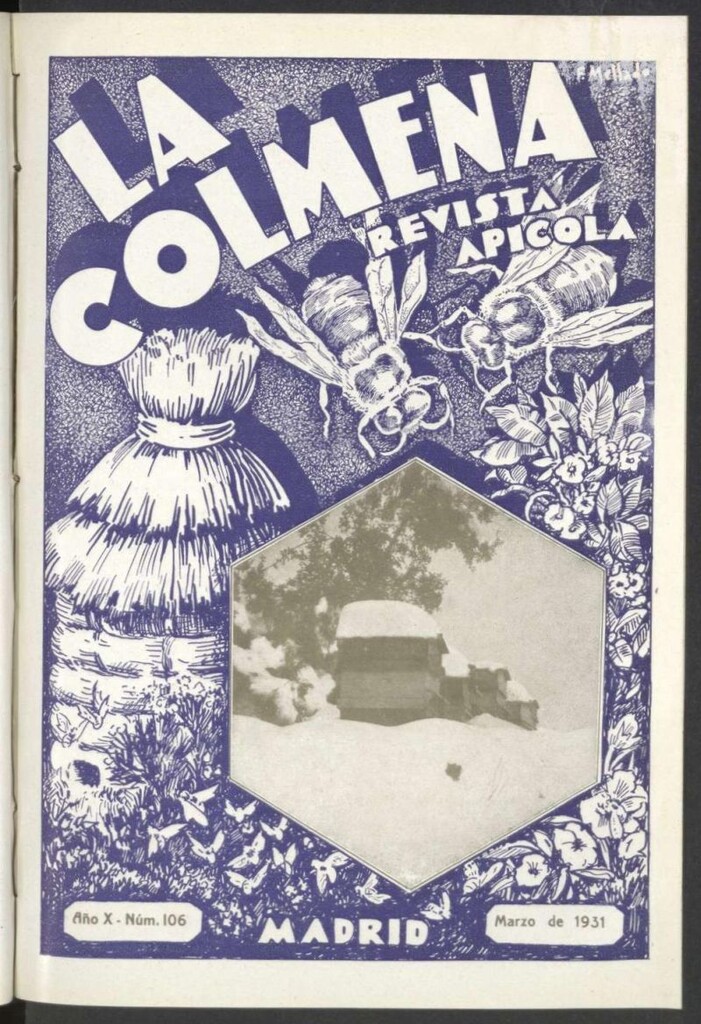 Miniatura de La Colmena : órgano de la Federación de Apicultores españoles establecida en la sección de apicultura de la Confederación Nacional Católico-Agraria. Nº 106