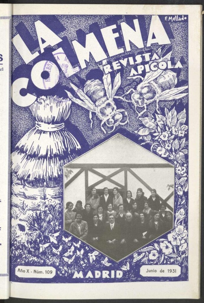 Miniatura de La Colmena : órgano de la Federación de Apicultores españoles establecida en la sección de apicultura de la Confederación Nacional Católico-Agraria. Nº 109