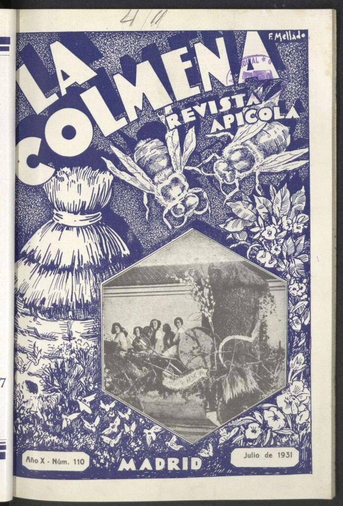 Miniatura de La Colmena : órgano de la Federación de Apicultores españoles establecida en la sección de apicultura de la Confederación Nacional Católico-Agraria. Nº 110