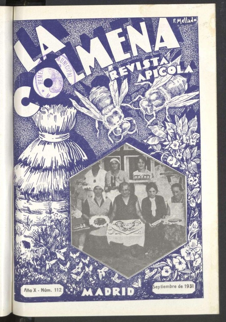 Miniatura de La Colmena : órgano de la Federación de Apicultores españoles establecida en la sección de apicultura de la Confederación Nacional Católico-Agraria. Nº 112