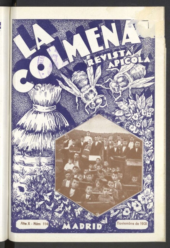 Miniatura de La Colmena : órgano de la Federación de Apicultores españoles establecida en la sección de apicultura de la Confederación Nacional Católico-Agraria. Nº 114