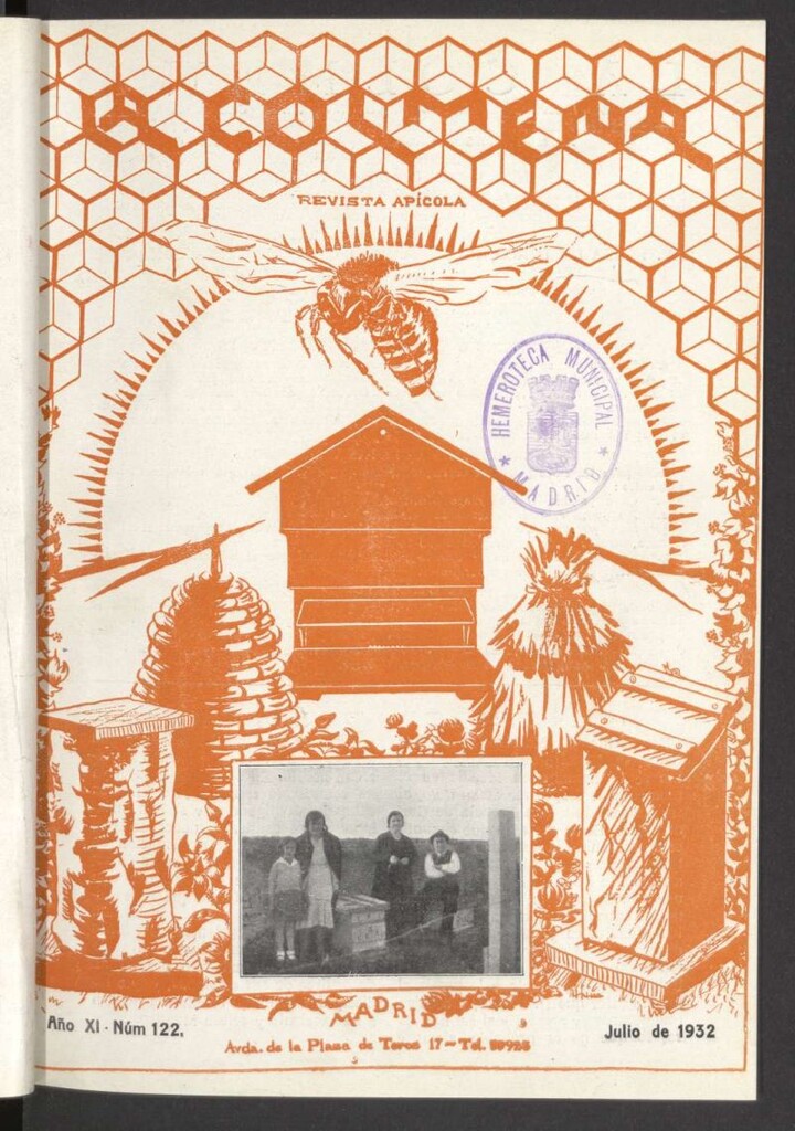 Miniatura de La Colmena : órgano de la Federación de Apicultores españoles establecida en la sección de apicultura de la Confederación Nacional Católico-Agraria. Nº 122