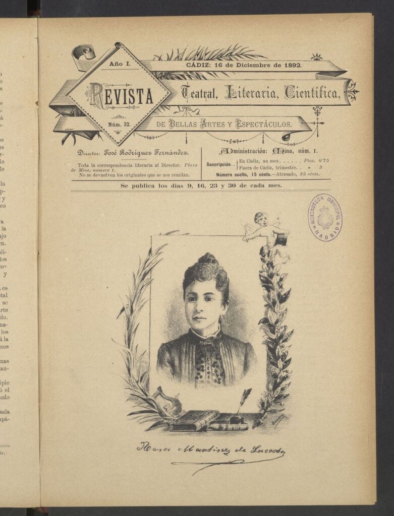 Miniatura de Revista Teatral, Literaria, Científica, de Bellas Artes y Espectáculos. Nº 32