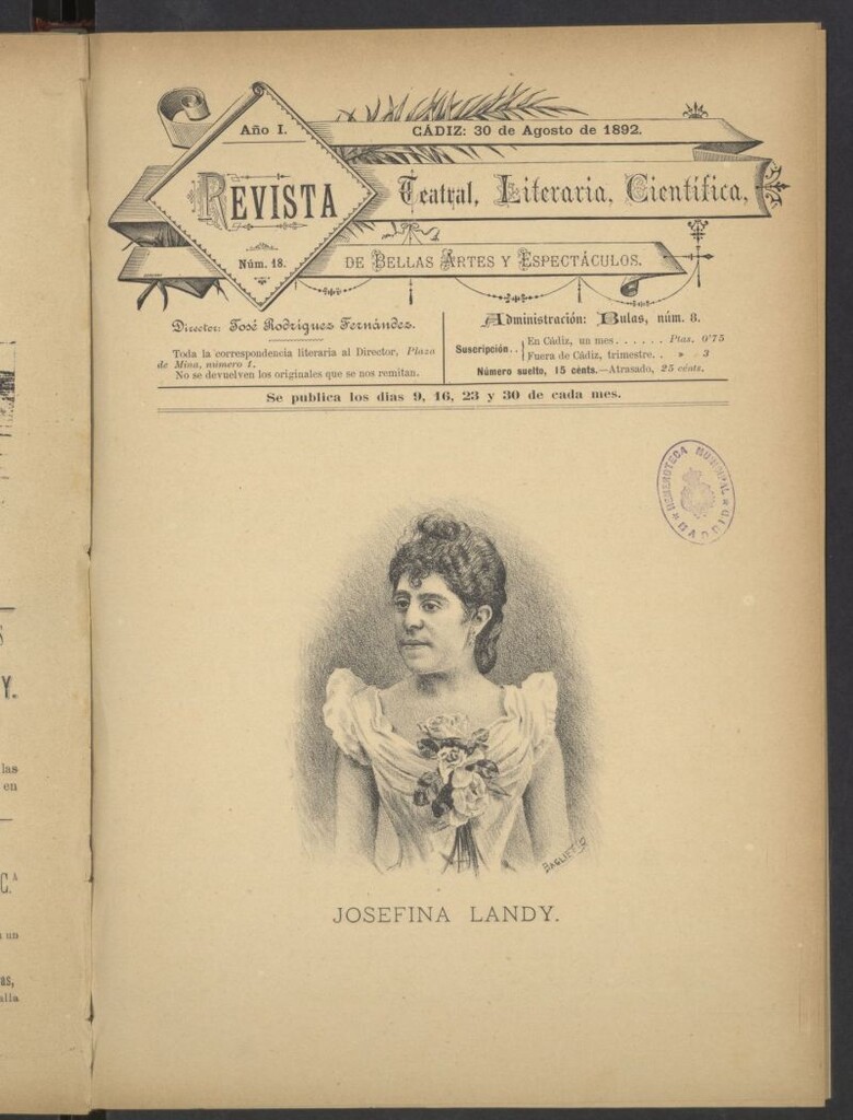 Miniatura de Revista Teatral, Literaria, Científica, de Bellas Artes y Espectáculos. Nº 18