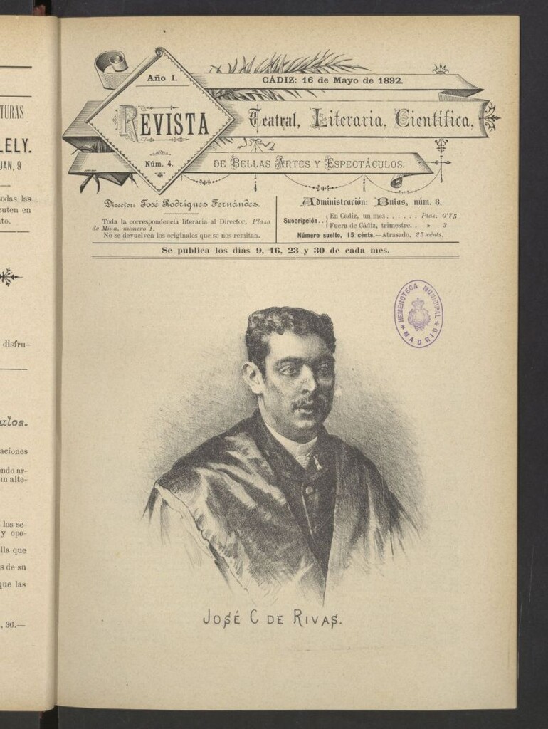 Miniatura de Revista Teatral, Literaria, Científica, de Bellas Artes y Espectáculos. Nº 4