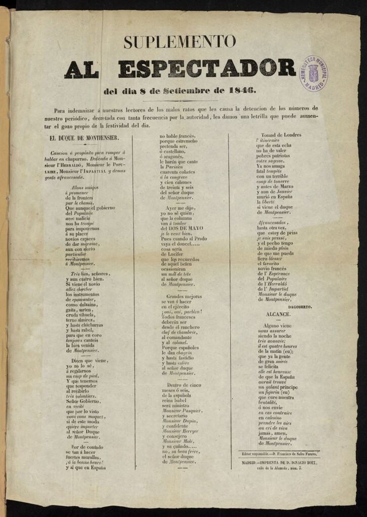 Miniatura de Espectador (Madrid. 1846)