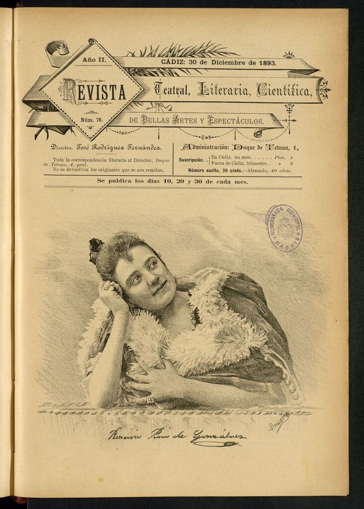 Miniatura de Revista Teatral, Literaria, Científica, de Bellas Artes y Espectáculos. Nº 76