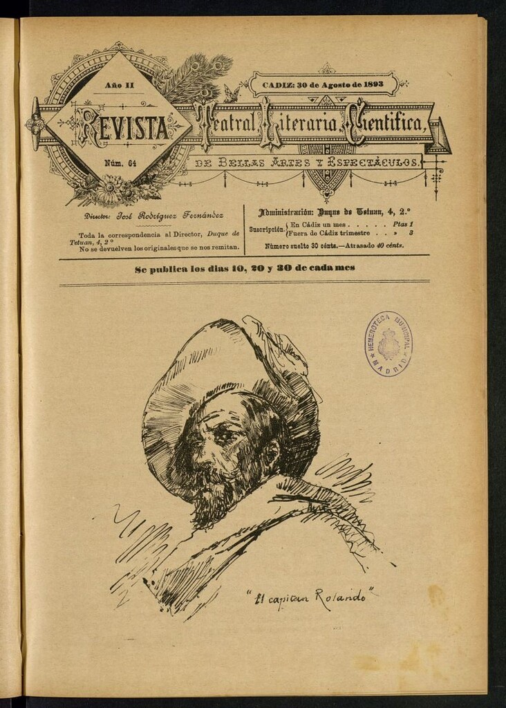 Miniatura de Revista Teatral, Literaria, Científica, de Bellas Artes y Espectáculos. Nº 64