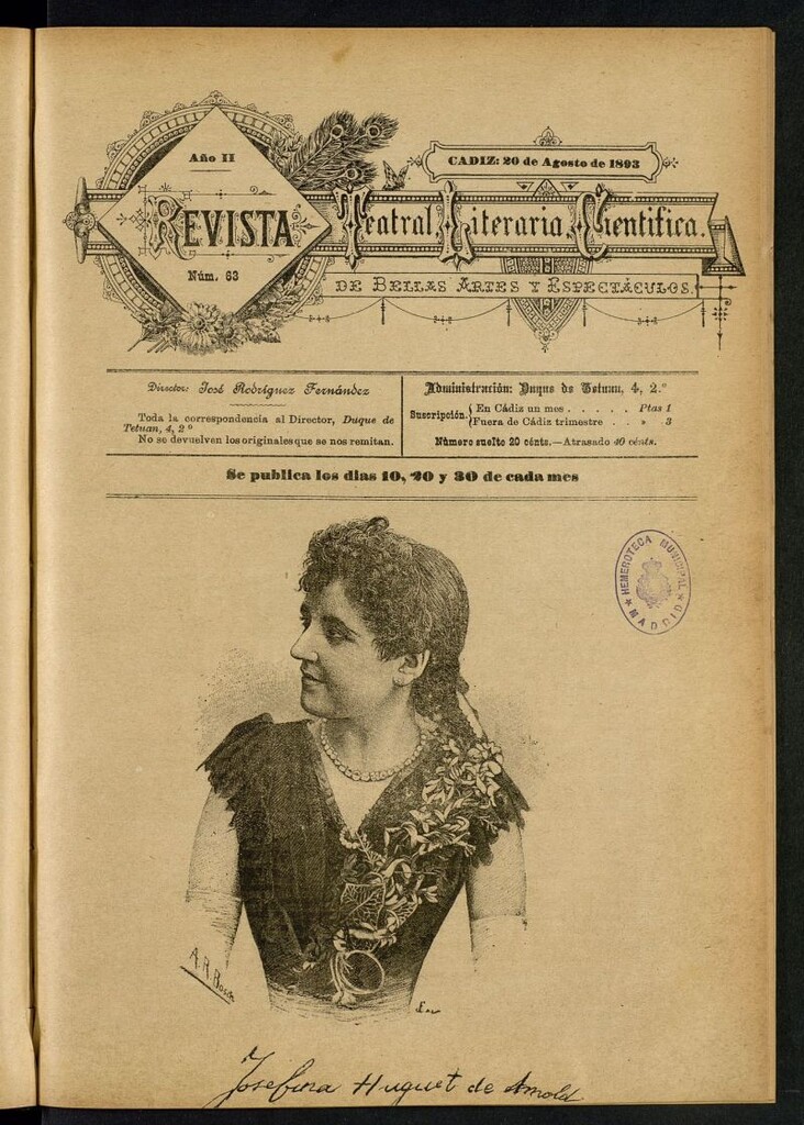 Miniatura de Revista Teatral, Literaria, Científica, de Bellas Artes y Espectáculos. Nº 63