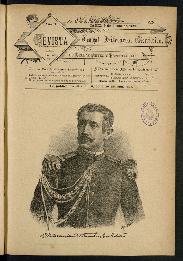 Miniatura de Revista Teatral, Literaria, Científica, de Bellas Artes y Espectáculos. Nº 55