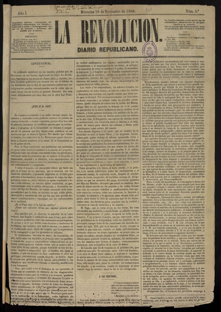 Miniatura de La revolución: diario republicano