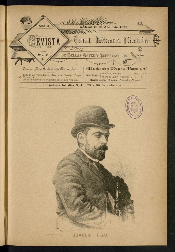 Miniatura de Revista Teatral, Literaria, Científica, de Bellas Artes y Espectáculos. Nº 48