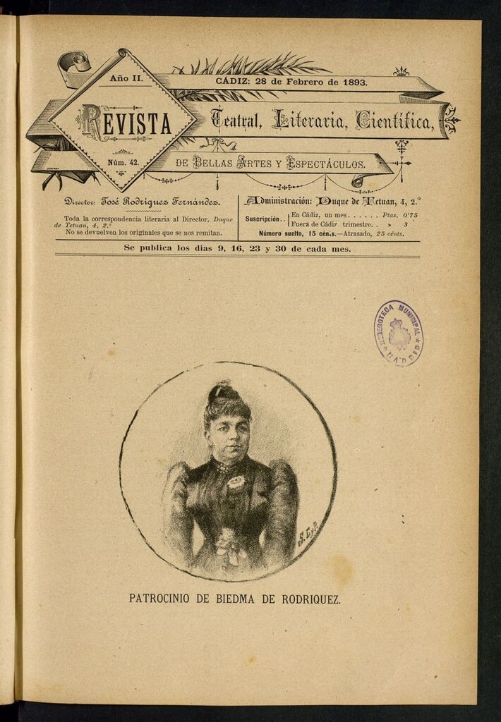 Miniatura de Revista Teatral, Literaria, Científica, de Bellas Artes y Espectáculos. Nº 42