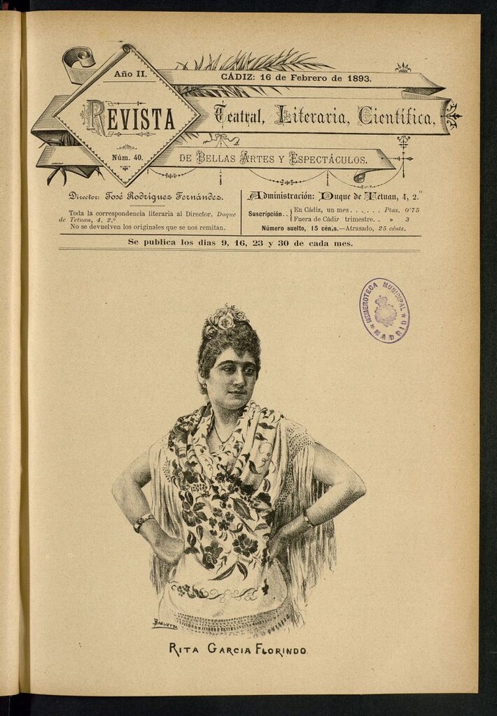 Miniatura de Revista Teatral, Literaria, Científica, de Bellas Artes y Espectáculos. Nº 40