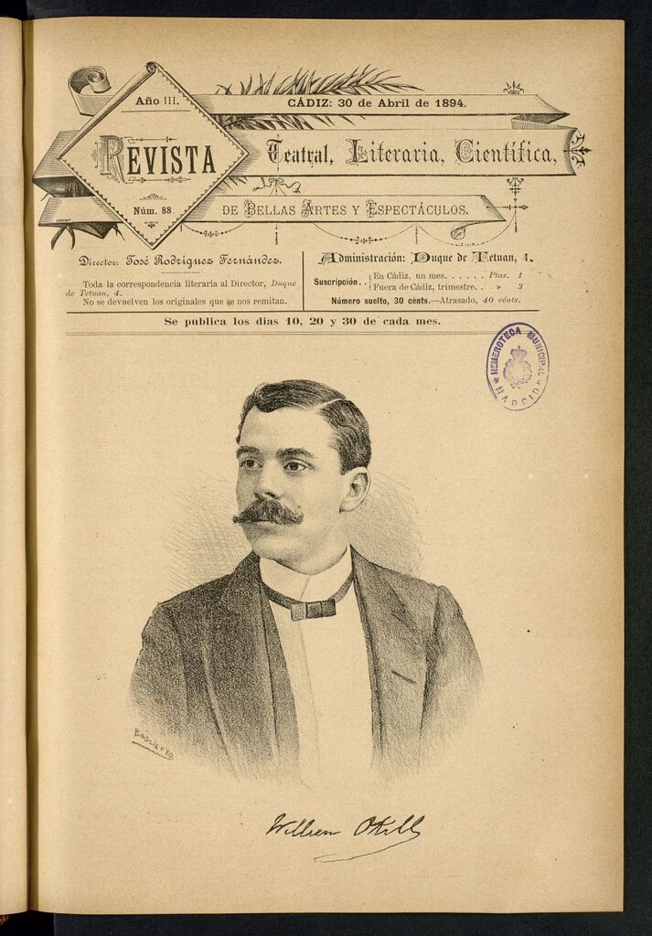 Miniatura de Revista Teatral, Literaria, Científica, de Bellas Artes y Espectáculos. Nº 88
