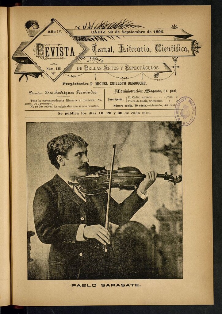 Miniatura de Revista Teatral, Literaria, Científica, de Bellas Artes y Espectáculos. Nº 138
