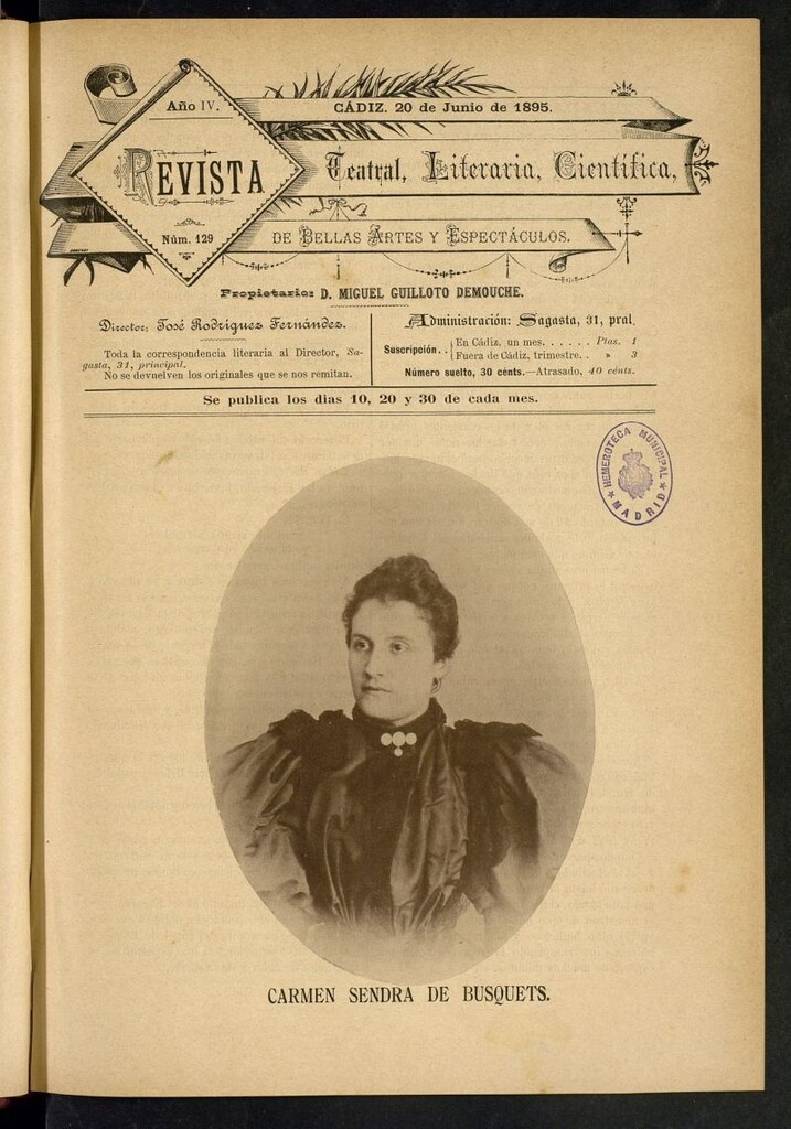 Miniatura de Revista Teatral, Literaria, Científica, de Bellas Artes y Espectáculos. Nº 129