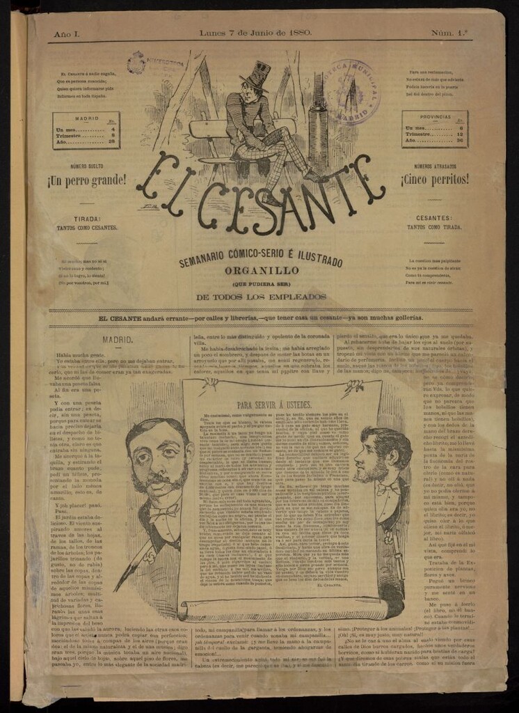 Miniatura de El Cesante: semanario cómico-serio é ilustrado