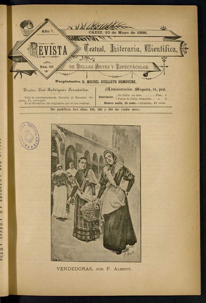 Miniatura de Revista Teatral, Literaria, Científica, de Bellas Artes y Espectáculos. Nº 161