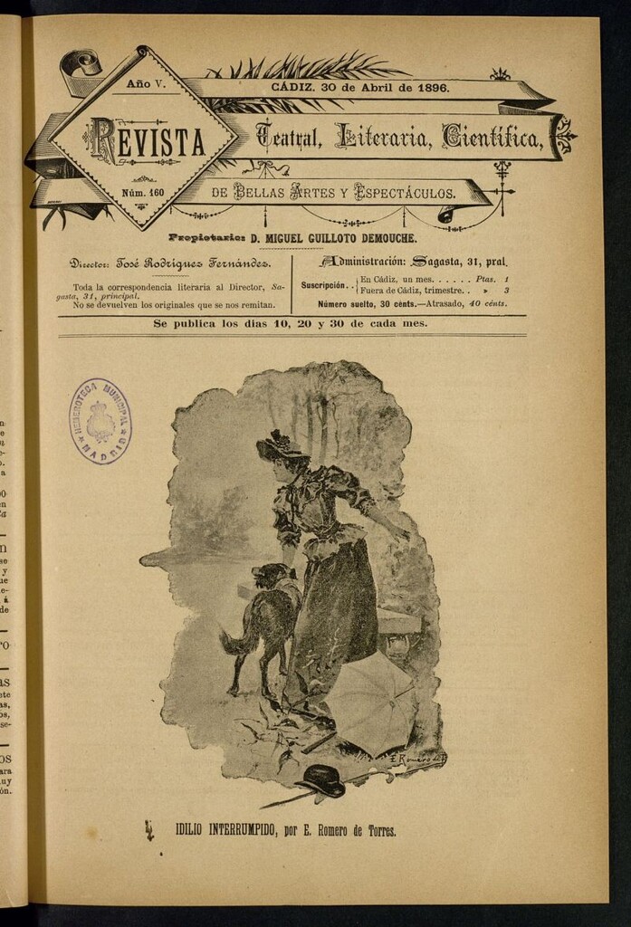 Miniatura de Revista Teatral, Literaria, Científica, de Bellas Artes y Espectáculos. Nº 160