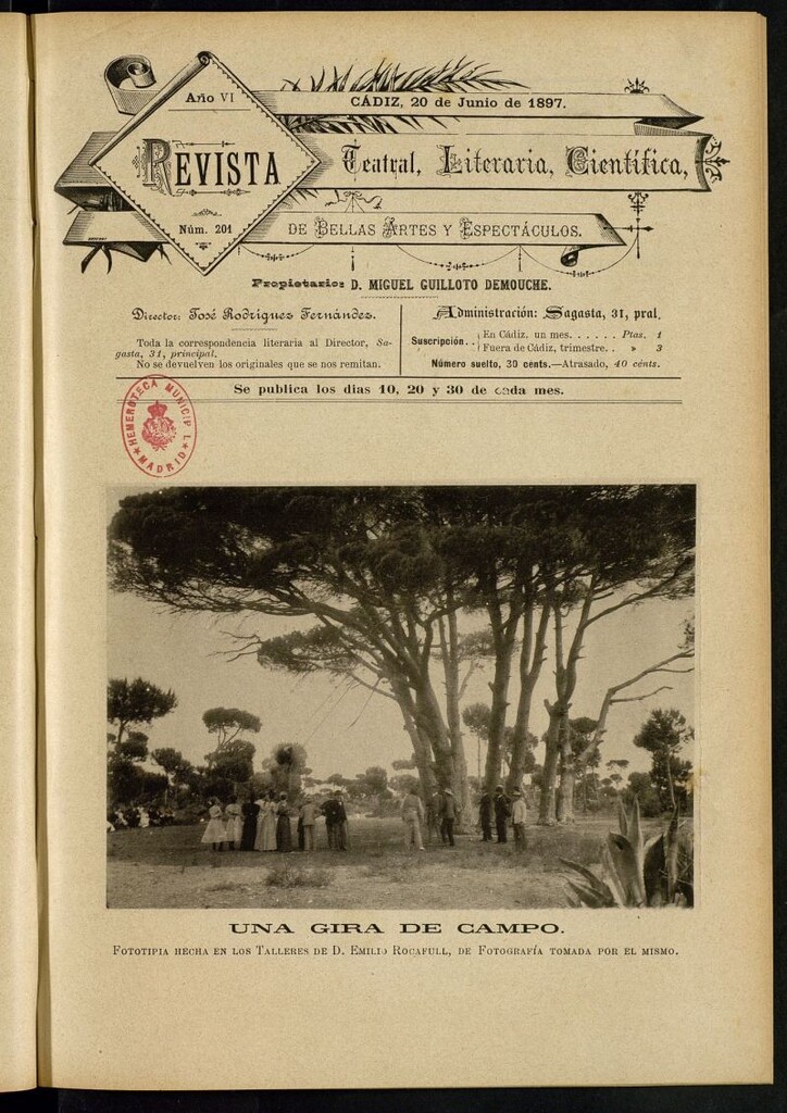 Miniatura de Revista Teatral, Literaria, Científica, de Bellas Artes y Espectáculos. Nº 201