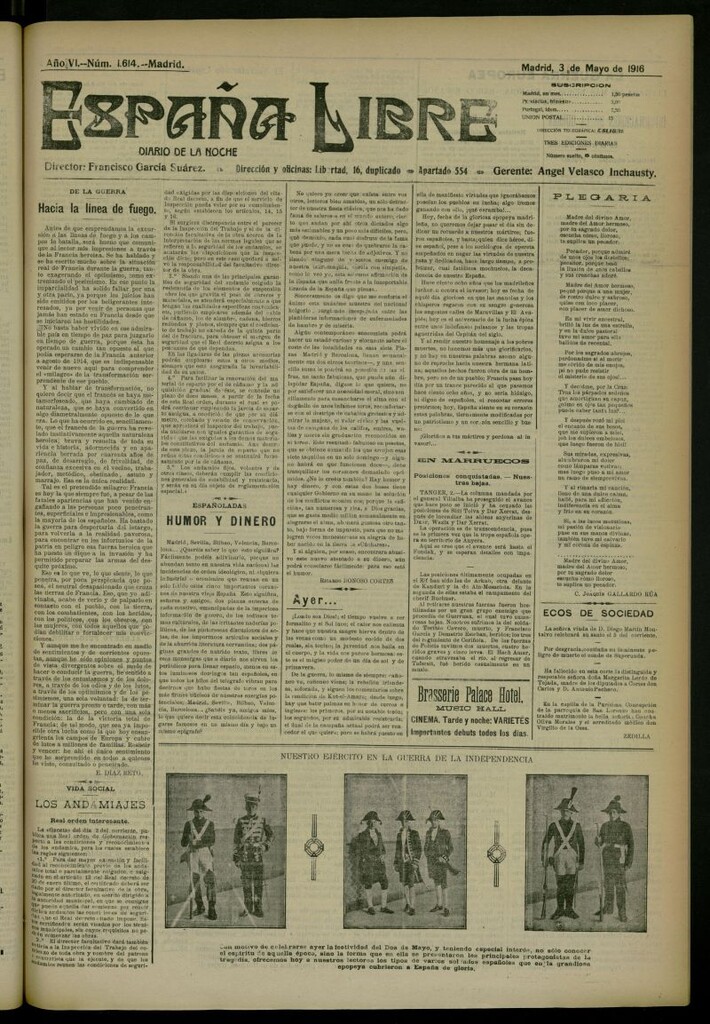 Miniatura de España Libre : Diario de la noche del 3 de mayo de 1916, nº 1614