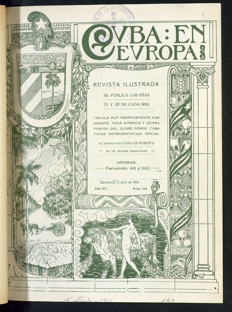 Miniatura de Cuba en Europa : revista quincenal ilustrada del 15 de abril de 1916