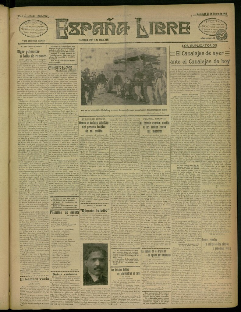 Miniatura de España Libre : Diario de la noche del 21 de enero de 1912, nº 262
