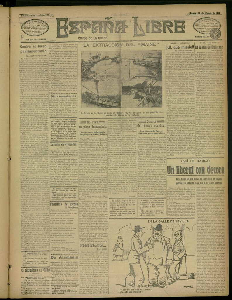Miniatura de España Libre : Diario de la noche del 29 de enero de 1912, nº 270