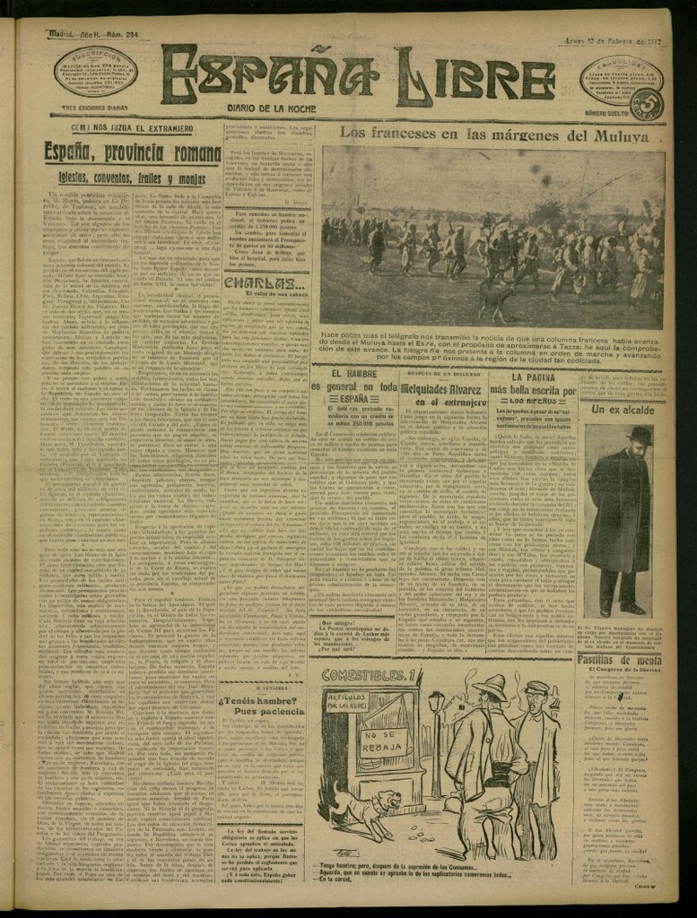 Miniatura de España Libre : Diario de la noche del 12 de febrero de 1912, nº 284