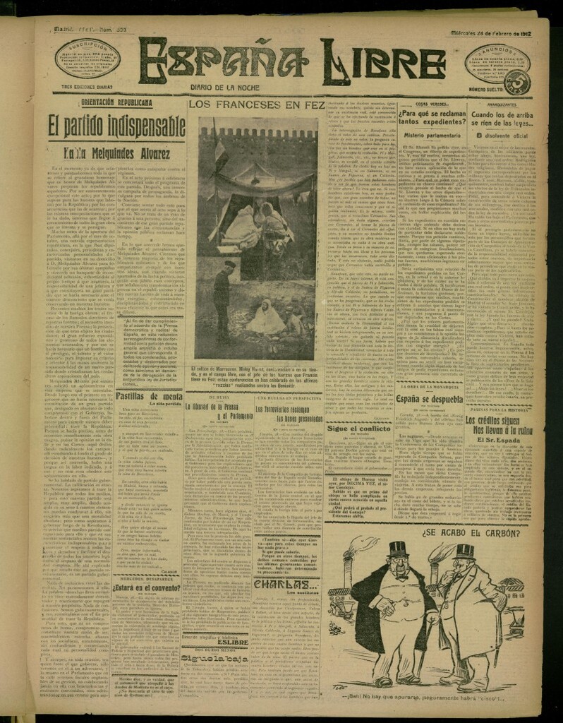 Miniatura de España Libre : Diario de la noche del 28 de febrero de 1912, nº 300