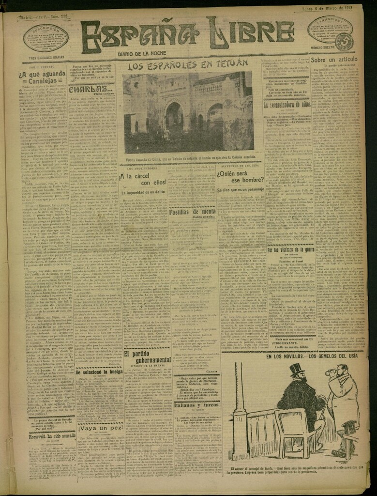 Miniatura de España Libre : Diario de la noche del 4 de marzo de 1912, nº 305